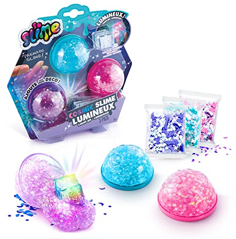 Canal Toys - So Slime Cosmic - 3er Pack kosmischer Slime mit Effekten & Deko - Set zum Kneten, Dehnen & Mischen - Sensorik Bastelspaß für Kinder ab 6 Jahren, ideal - Für Mädchen & Jungen - SSC 213