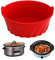Silicone Slow Cooker Divider Liners 11.2x9.8x4.5in, Crock Pot Pockets Leakproof Crock Pot Slow Cooker Liners Accessories Silicone Reusable Fit 6-8 Quarts Oval(Red)