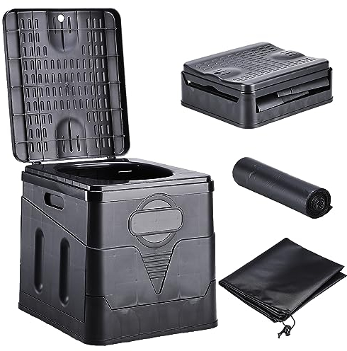 Sempoda tragbare Campingtoiletten, freie Klapptoiletten, Toiletten mit Toilettenbeutel und Lagerbeutel, Auto-Toiletten, Campingwagen Toiletten, faltbare Reise-Toilettenfässer,tragbare Campingtoiletten