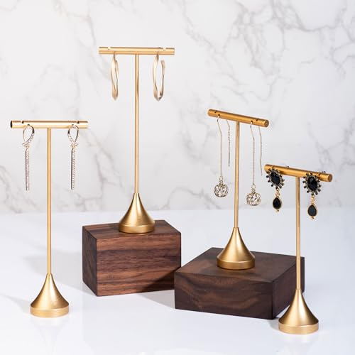 STKMELON Gold Metall Ohrring T Bar Stand Schmuck Stand für Frauen Retail Display Halter für Fotografie Display Requisiten Veranstalter 4 Stück