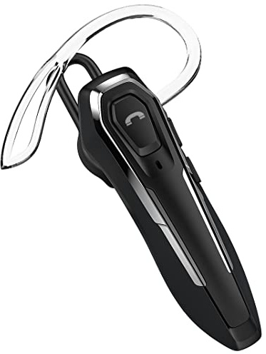 Micool Headset Bluetooth V5.0, Geräuschunterdrückung Freisprech Bluetooth Headset Handy 30 Stunden Gesprächszeit, Mute-Funktion, Sprachassistent Kabelloser Kopfhörer für LKW Fahrer (schwarz)