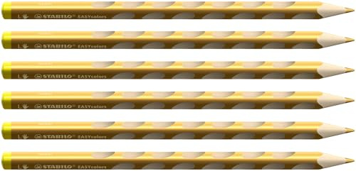STABILO - Ergonomischer Buntstift für Linkshänder - EASYcolors | 6er Pack, gold