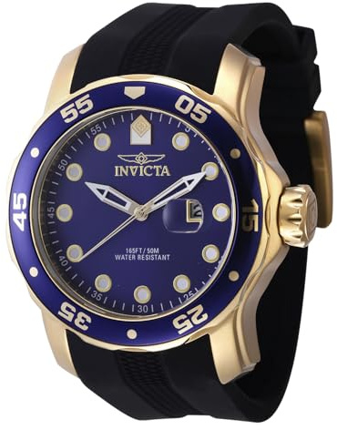 Invicta Pro Diver 45737 Herren Uhr - Wasserdicht - Analog - Quarzuhrwerk - Edelstahl mit blauen zifferblat - 48mm