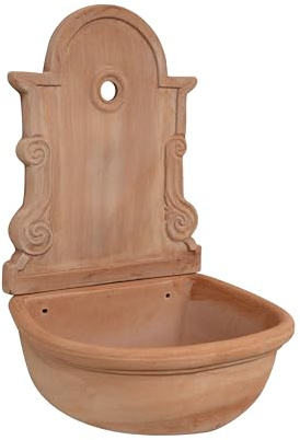 Biscottini Gartenbrunnen für den Außenbereich, 41 x 25 x 65 cm, Gartenbrunnen aus Terrakotta, Gartenbrunnen aus Terrakotta, Gartenbrunnen