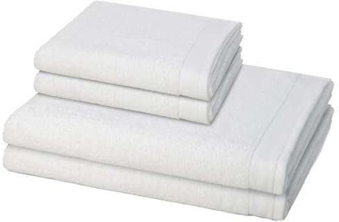 Möve - 4 teiliges Frottier-Set - Premium (2 X Handtuch 2 X Duschtuch im Set) - 550 g/m2 - Baumwolle - Walkfrottee - saugstark - weich und flauschig - Snow