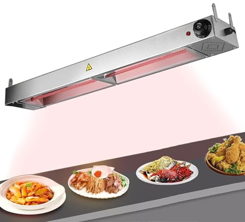 Lampada Scaldavivande Professionale, Lampada Riscaldante Sospesa Per Alimenti Commerciale Scaldavivande Per Bancone Espositivo Da Cucina Per Ristorante A Buffet E Tavolo ,Stainlesssteelpipe-60cm