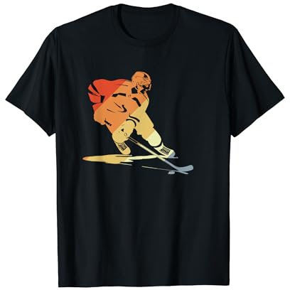 Retro Eishockey Zeichnung Eissport Eishockeyfeld T-Shirt