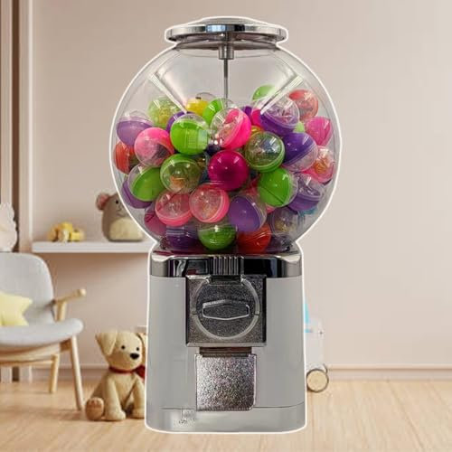 pealiritansemen Mini Vending Machine, Coin Operated Candy Dispenser, Commercial Vending Equipment, Prize Machine Gumball Machine For Shopping Malls, Bookstores, Retail Stores,White
