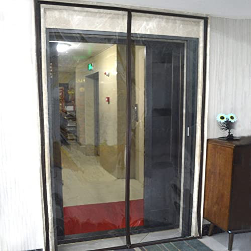 Magnetischer, wärmeisolierter Türvorhang, transparente PVC-Türabdeckung, winddicht, wasserdicht, hält Zugluft, kalte Luft fern, magnetische Fliegengittertür for Klimaanlage, Raum/Küche(W70xH220cm(28x8