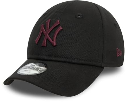 New Era New York Yankees MLB Berretto da Baseball per Bambini Corona destrutturata Banda Elastica Visiera Curva Logo della Squadra Cappellino Nero