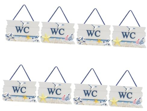 Ciieeo 4 Ensembles Liste Des Toilettes En Bois Salle Panneaux Unité Cool Autocollants De Toilette Tapis Decoration Wc Décoration Wc Pendentif De Toilette Signe De Toilette 2 Pièces * 4
