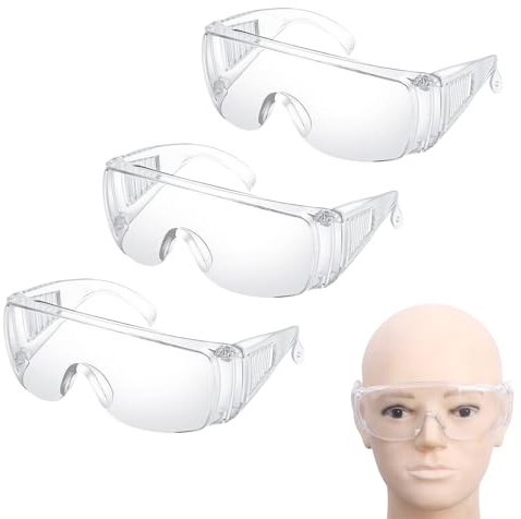 Doukesh 3 gafas de seguridad protectoras antivaho, gafas de seguridad transparentes, gafas de protección ocular, antisalpicaduras, antiarañazos, antipolvo, gafas de laboratorio para trabajo