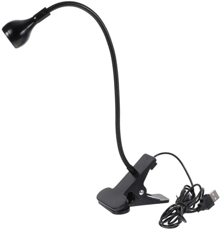 DIYEAH 360grado Lámpara Led Con Clip Ajustable De Protección Ocular Luz Cálida Para Lectura Cama y Estudio Flexible Usb Portátil y Ahorro Energético Metal Duradero Negro