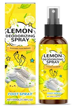 Spray deodorante per scarpe sportive, spray rinfrescante naturale per scarpe, rimuove rapidamente ed efficacemente gli odori, al profumo di limone a lunga durata, adatto sia per uomini che per donne