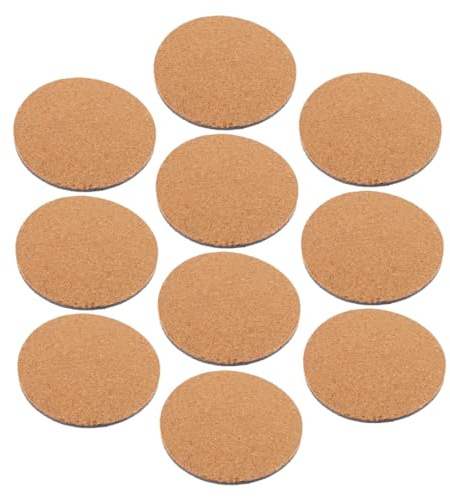 SHINEOFI 10 Pezzi Sottopentole in Sughero Antiscivolo Rotondo Tappetini Spessi Isolanti Termici per Vasi e Pentole Protezione Superfici Interni Casa Facile da Pulire
