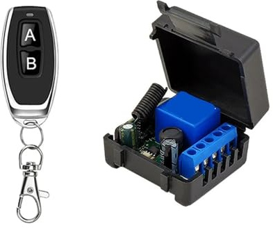 Garaje con Control Remoto, Interruptor de Control Remoto Universal de 433 MHz for Puerta de Garaje con relé de 12 V CC y 10 A, minimódulo Receptor for LED.