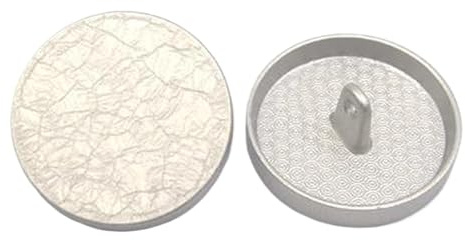 6 Stück flache runde Metallknöpfe 15mm-34mm, Silber, 30mm 6 Stück