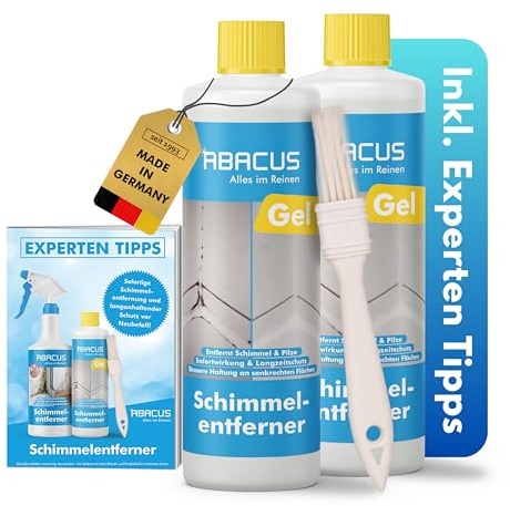 ABACUS® Schimmelentferner Gel mit Pinsel, Antischimmel mit Hafteffekt gegen Schimmel und Stockflecken, konzentriertes Anti-Schimmel-Gel wirkt innerhalb Minuten 2x500ml Schifo