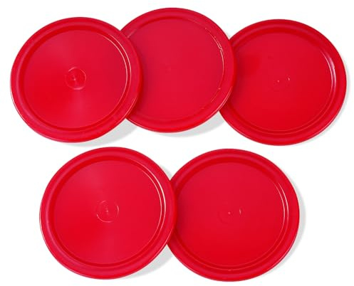 Pack of 5 Red 2-inch Mini Air Hockey Table Pucks (2-inch)