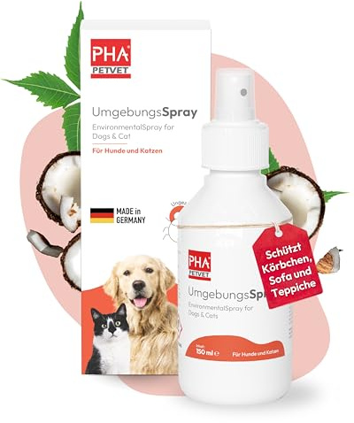 PHA UmgebungsSpray gegen Flöhe, Milben & Läuse, mit Neemöl & Kokos | Aus Deutschland, für Wohnung & Tierumgebung, pflanzliche Inhaltsstoffe, Dodecansäure & Margosaextrakt, 150 ml