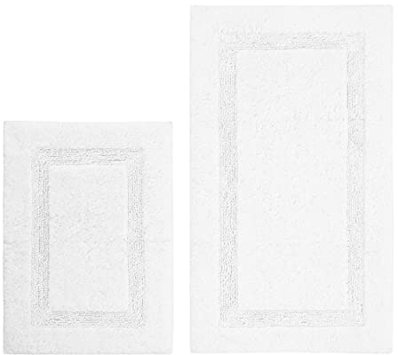 Nautica - Bath Rugs, Soft & Absorbent Tufted Cotton Bath Mat, Oeko-Tex Certified (Peniston White, 2-Piece)