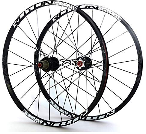 Fahrrad Laufradsatz 26/ 27,5/29 MTB Doppelwandfelgen Carbon Hub Abgedichtetes Lager Fahrradräder Scheibenbremse QR 11 Geschwindigkeit 24H (Color : Black, Size : 26)