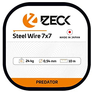Zeck Angeln Raubfischvorfach Stahlvorfach Meterware - 7x7 Steel Wire 24kg 10m