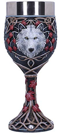 Nemesis Now Lisa Parker Guardian of The Fall White Autumn Wolf Goblet