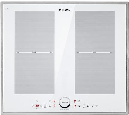 Klarstein Plaque Induction 7000W, Plaque de Cuisson Electrique à Induction, Encastrées 4 Feux, Tables de Cuisson Encastrable, Contrôle Tactile, Rechaud Electrique pour la Cuisine