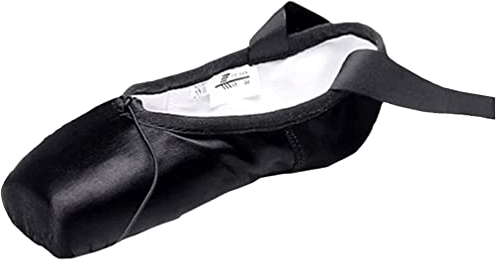 ZhuiKun Ballett Spitzenschuhe Satin Professionelle Tanzschuhe mit Aufgenähten Bändern für Damen Mädchen - Schwarz, CN 45 (EU 44)