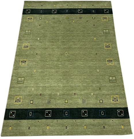 Gabbeh Teppich 100% Wolle 170x240 cm Beige Handgewebt Orientteppich wr107
