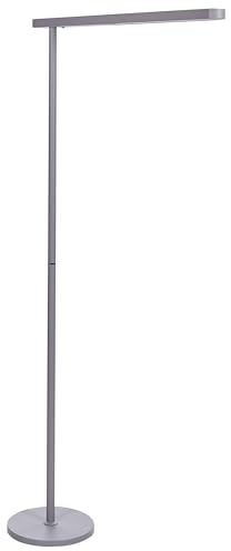 Beliani LED-Stehlampe Metall silber 186cm eckig mit langem Kabel und Schalter Perseus