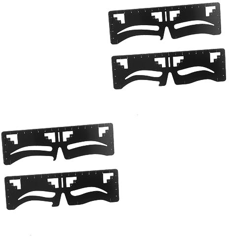 Beavorty 4pièces Règle à Sourcils Réutilisable Outils De Dessin Précis Pour Maquillage Des Sourcils Pour Débutants Et Symétriques
