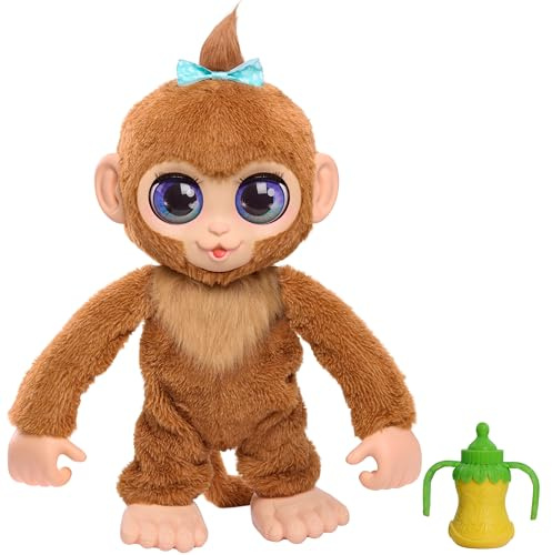 Just Play Mono de Peluche Interactivo Peanut The Playful Monkey de furReal, de 38 cm, con Sonidos, Juguetes para niños a Partir de 4 años