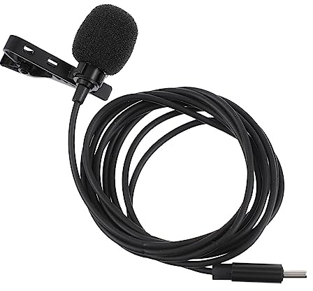 WHAMVOX USB C-mikrofon Lavalier Ansteckmikrofon für Handy, Schwarz | Gesangsmikrofon, Geräuschreduzierung Plug And Play, 360° Omnidirektionale Aufnahme
