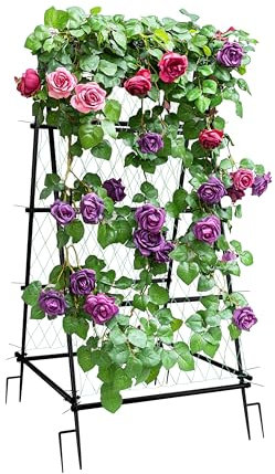 UNHO Soporte para Plantas Trepadoras Exterior: Jardin Vertical, Tutores para Plantas, Celosia para Rosal Trepador, Tomateras, Vegetales Frutas - 105x105x76cm