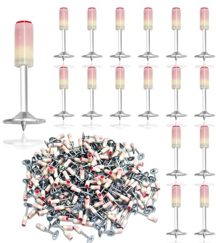 Confezione da 200 Pistola Sparachiodi Manuale per Muro, 7,3 mm Spara Chiodi per Cemento e Ferro, Chiodi Rotondi per Pistole Sparachiodi, Adatti per Pistole Sparachiodi, Correttori di Filo