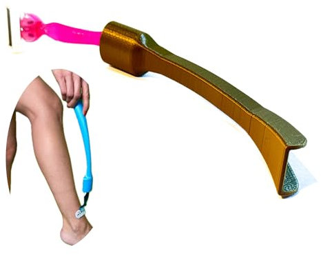 Rasiererverlängerung für Damen – 26 cm langer Griff – Kompatibel mit gängigen Nassrasierern – Ergonomisch & rutschfest – Ideal bei Schwangerschaft, OP, Rückenschmerzen (Gold)