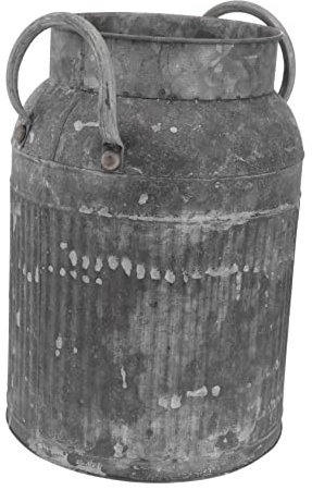 UKCOCO Maceta Antigua de Metal Cubo de Flores Creativo Contenedor Vintage para Plantas Lechera Inoxidable para Decoración de Cubos de Flores el Hogar