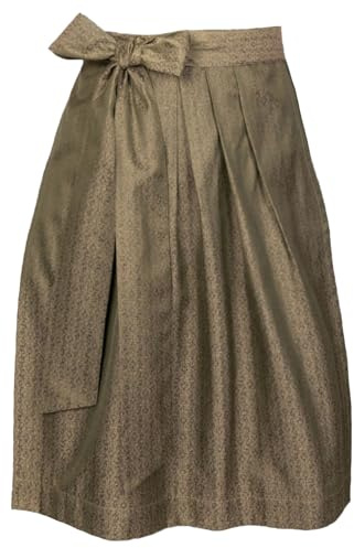 Edelnice Trachtenmode Dirndlschürze Livia Gold, Khaki, Schlicht, für Midi Dirndl Gr. 32-54