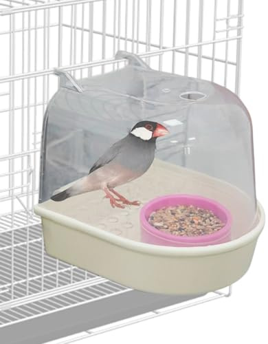 Vogelbad Für Den Käfig | Ausziehbarer Durchsichtiger Futterspender,Badewanne Für Papageien | Für Die Fütterung Von Vögeln In Volieren, Für Mönchssittiche, Für Innen- Und Außenbereich, Für Zuhause