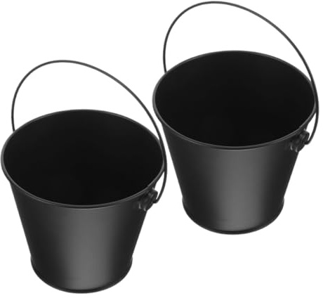 POPETPOP 2 pièces Seau Fer pour Barbecue Extérieur Seau à Graisse et Huile pour Grill Collecte des Résidus pour Cuisson Propre et Uniforme Accessoire Barbecue Pratique et Facile à Nettoyer
