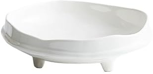 Assiettes Service de Table Assiette Creuse En Céramique Blanche De Forme Irrégulière For Service Table D'hôtel Ou Restaurant(7.6 inch)