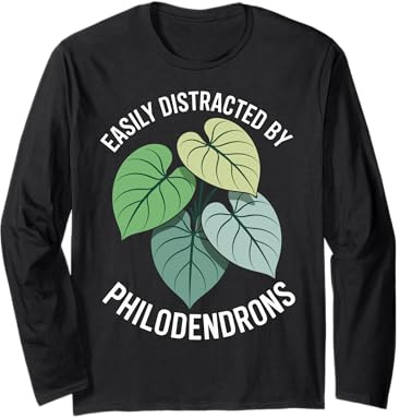 Easily Distracted by Philodendrons Houseplant Long Sleeve T-Shirt