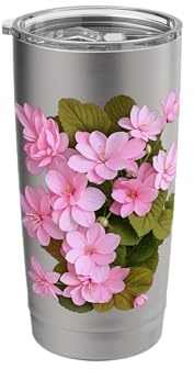 Pink Hydrangea Macrophylla Hortensia Flowers 2 Shapes Mania Stainless Steel Insulated Tumbler