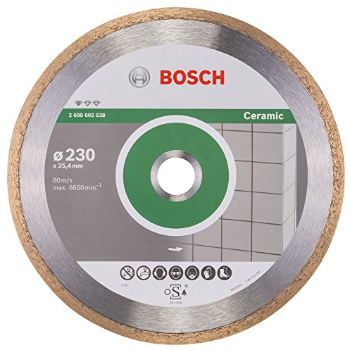 Bosch Professional 1x Disco Diamantato Standard for Ceramic, per Pietra, Piastrelle, Ceramica, Ø 230 x 25,40 x 1,6 x 7 mm, Accessori per Tagliapiastrelle
