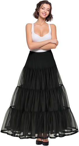 SHIMALY Jupon de mariage long pour femme pour robe formelle, Noir , XL/3XL