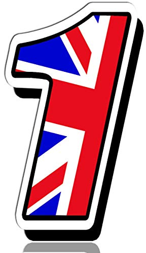 Biomar Labs® 1 x Vinyl Decal UK Flag Sticker Union Jack Great Britain England National Auto Moto Motocross Motosport Start Racing Number 1 Rally Race Car Bike Motorcycle Tuning N 291