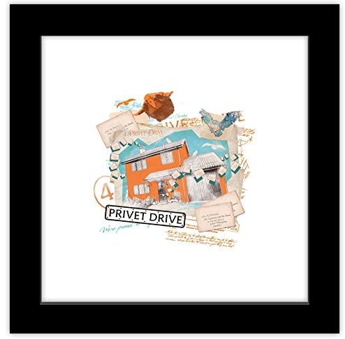 Trends International Gallery Pops Harry Potter - Privet Drive Wall Art Wall Poster, 12 x 12, Black Framed Version
