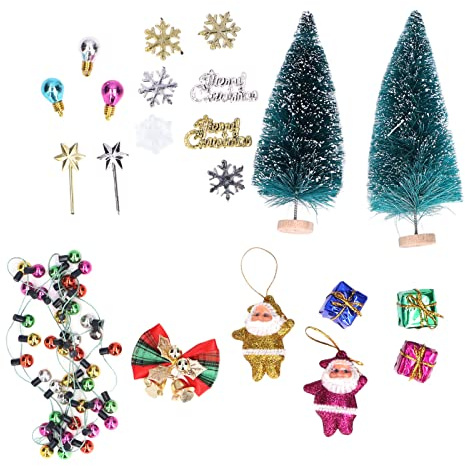 Puppenhaus-Weihnachtsbaum,DIY, passende feine Verarbeitung, kleiner Weihnachtsbaum, niedliches Aussehen, Miniatur-Weihnachtsartikel, Weihnachts-Mini-Ornamente, Puppenhaus-Zubehör, Geschenk für Ki